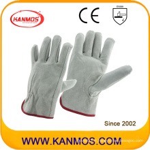 Grey Cowhide Split Leather Industrial Safety Driver Work Gloves (112011)